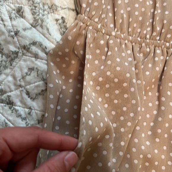 Cage back mini dress with polka dots and pockets - Picture 2 of 4